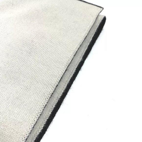 FENDI FXS124 Bicolor logo Scarf wool Black x White - Picture 7 of 8